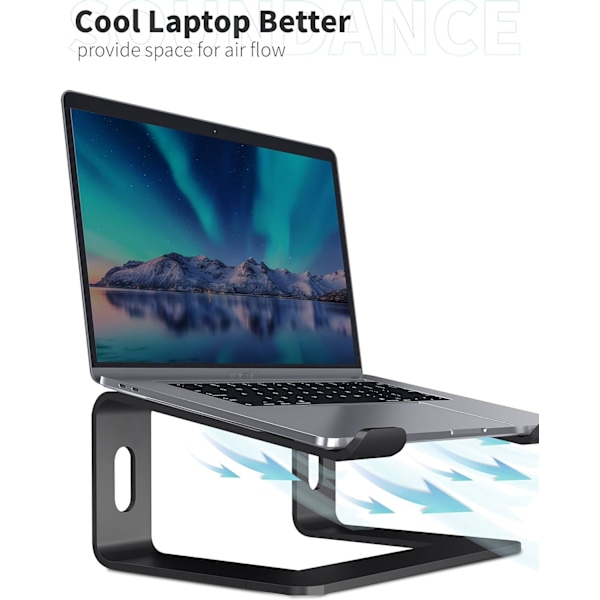 Ergonominen kannettavan tietokoneen jalusta Mac MacBook Pro Airille ja kaikille Apple-kannettaville tietokoneille, kompakti kannettava kannettavan tietokoneen jalusta 10-15,6 tuuman kannettavalle tietokoneelle