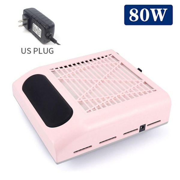 Nageldammsamlare Fläkt Dammsugare Manikyr Verktygsmaskiner Med Filter Stark Power Nail Art Tool Nageldammsugare EU Plug Pink
