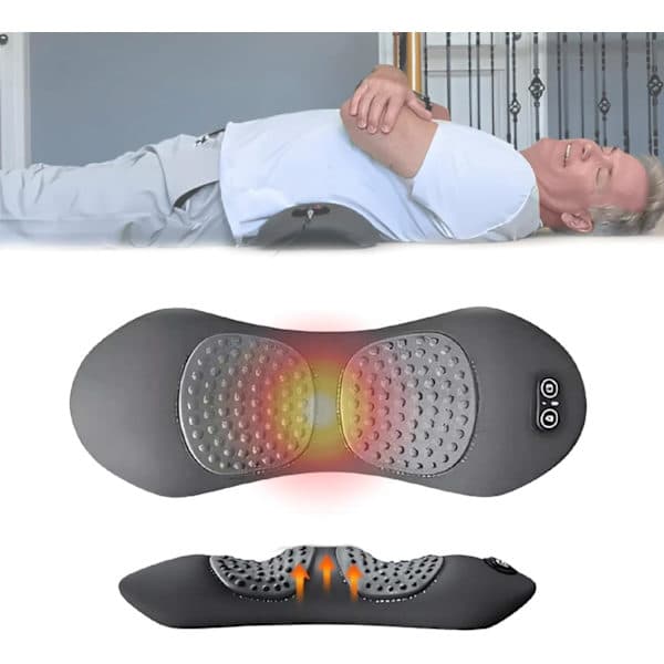 3-in-1 Back Therapy, Back Massage, Sciatica Massage with Traction Lift, Stretcher Portable Deep Tissue Vibration for Neck Shoulder Back (Grey)