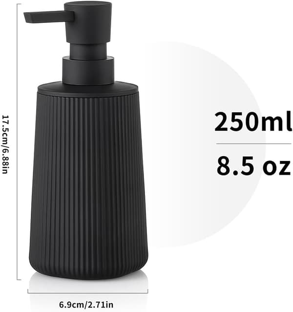 2 stk. sæbedispenserpumpe sæt fritstående sort til køkken badeværelse toilet 17x7cm-FA-