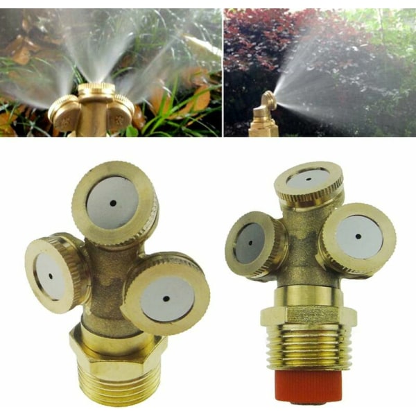 1/2\" mässingsdimmunstycke 3 hål Trädgårdssprinkler bevattningskontakt Jordbrukssprinkler Anpassad 1/2 Garden Buzzle Munstycke Byte av metall