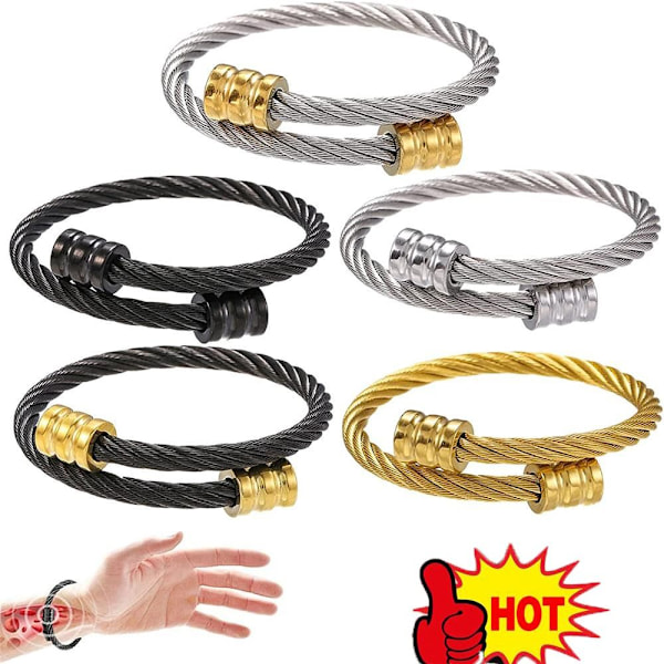 Lymfedrænerende magnetisk armbånd Crainoc Titaniumion Osimium Gold