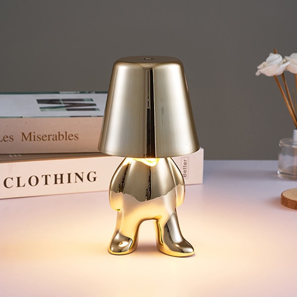 Gyllene Mannen Bordslampa Trådlös Nattlampa Nordiska Skrivbordslampa för Hem Bar Hotell Dekoration guld gold F