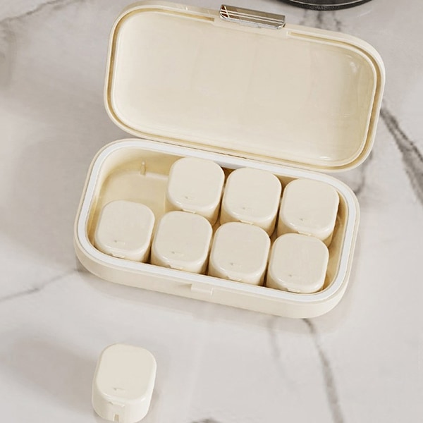 Bärbar Tablettask Tre måltider Tablettask stor kapacitet Medicin - Perfekt Vit White S