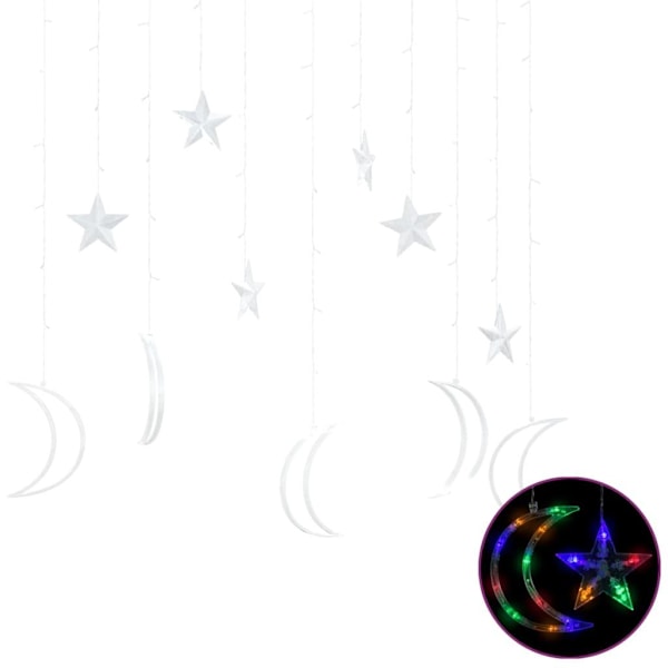 vidaXL Tähti- ja kuuläpyskä, kaukosäädin, 138 LED, monivärinen 480 multicolor