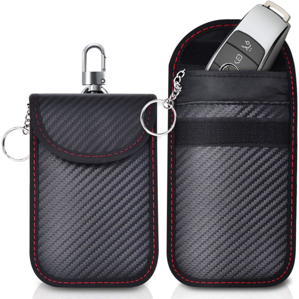 2-pak Faraday-taske til bilnøgler, Stjælskærms-Faraday-taske til bil