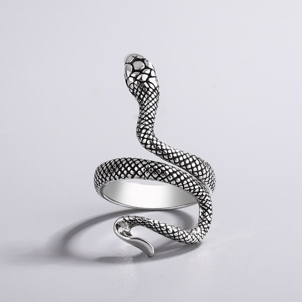 Silver Ormring för Kvinnor Vitguldpläterad Vintage Punk Finge-FA12-