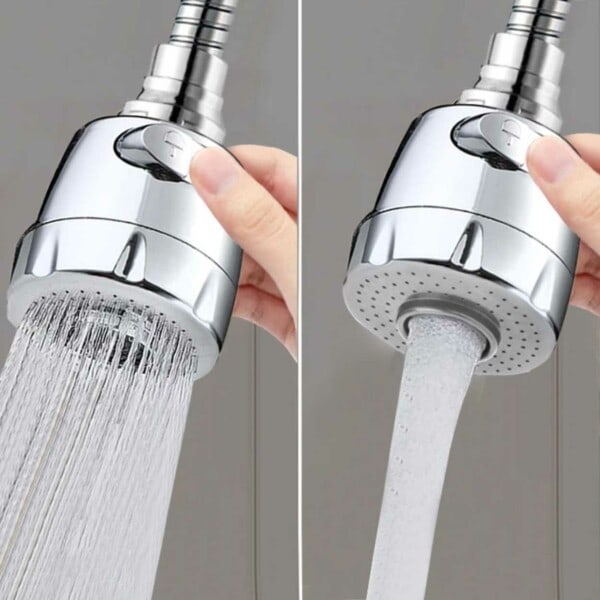 Kranmunstycke med Dusch - Kökskran Adapter ABS silver