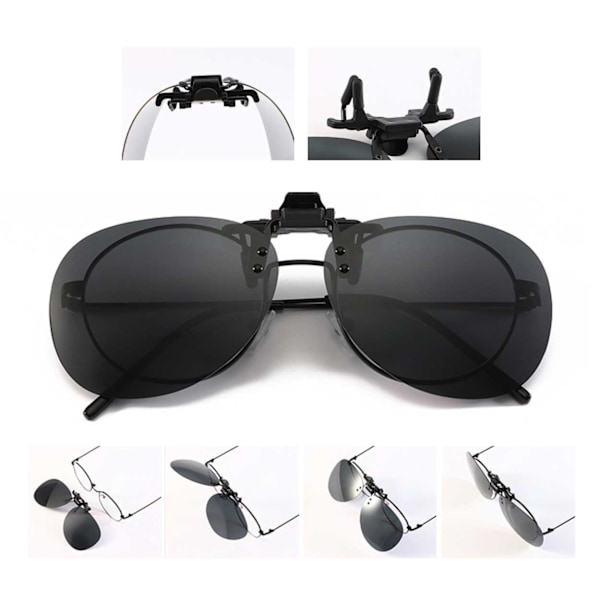Clip-on Aviator Solbriller Pilotbriller Sort Sort black