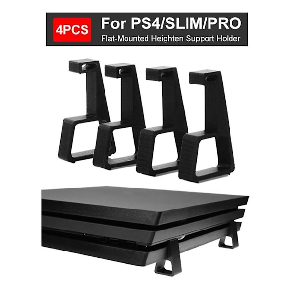 4st PS4-tillbehör Fäste för Playstation 4 för smala pro fötter Stativ Konsol Horisontell Hållare Spelmaskin Kylben Ps4 old model