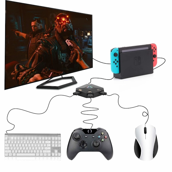 INF Mus/tangentbord Adapter Kompatibel med Nintendo Switch, PS4, Xbox One/360, PS3
