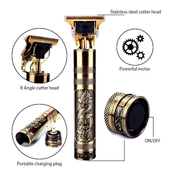 Professionel T9 elektrisk hårtrimmer trimmer barbering frisure D