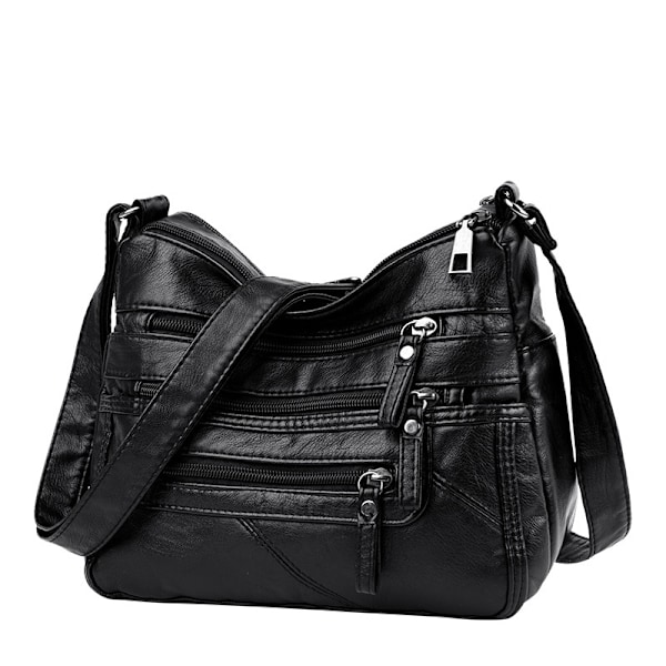Dam Messenger Bag i PU-Läder, Liten Axelväska, Plånboksväska, Crossover