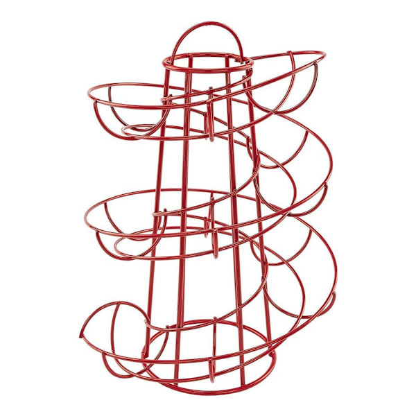 Eggdispenser, spiralformet eggspiraldesign, eggstativ lagrer rød KLB-FA-
