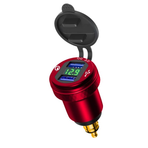 Motorcykel Aluminium DIN Hella Stik Dobbelt USB Hurtigoplader Adapter-FA3- A9