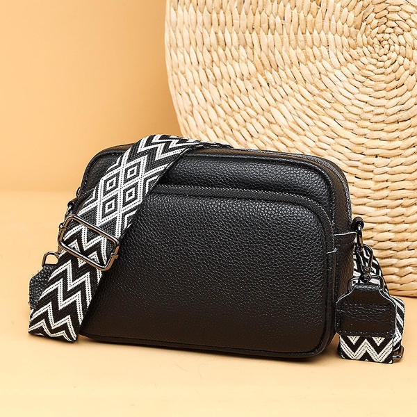 Crossbody-veske i skinn for kvinner - Liten skuldertaske med glidelås - Spot-salg khaki