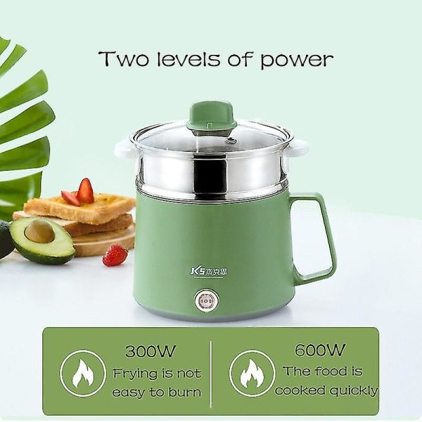Mini multifunktionel riskoger Non-stick pande Elektrisk riskoger Madlavningsmaskine Kogegryde Husholdningssoves Hot Pot 1-2 personer