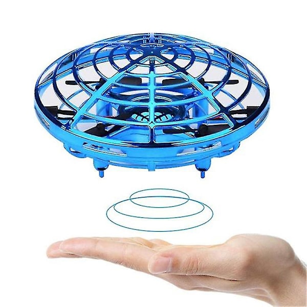 Mini UFO RC-drönare Infraröd Handstyrning Induktion Helikoptermodell Elektrisk Bärbar Quadcopter Leksaker för Barn Yo blue