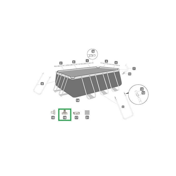Bestway P6H1419 slangadapter 32 mm uima-altaan tarvikkeiden liitäntäadapter
