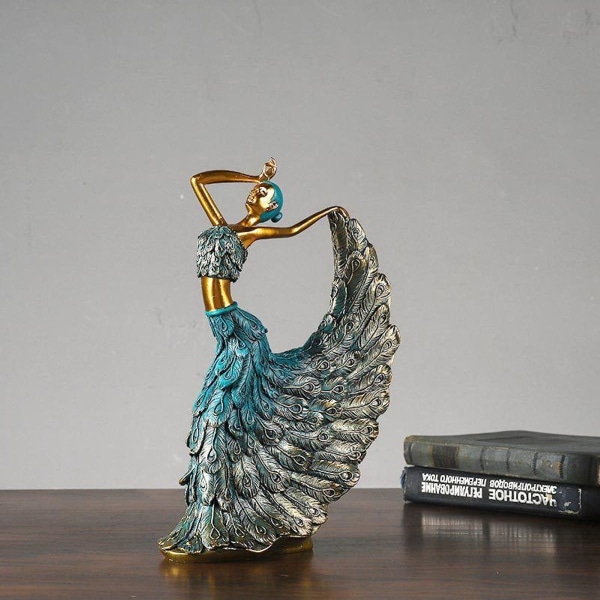 Påfugldanser prydnader, danserstatue, kvinnelig danserstatue, håndverk