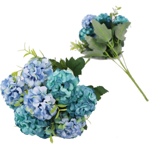 2 Bunches 10 Heads Artificial Flowers Silk Hydrangea Flower