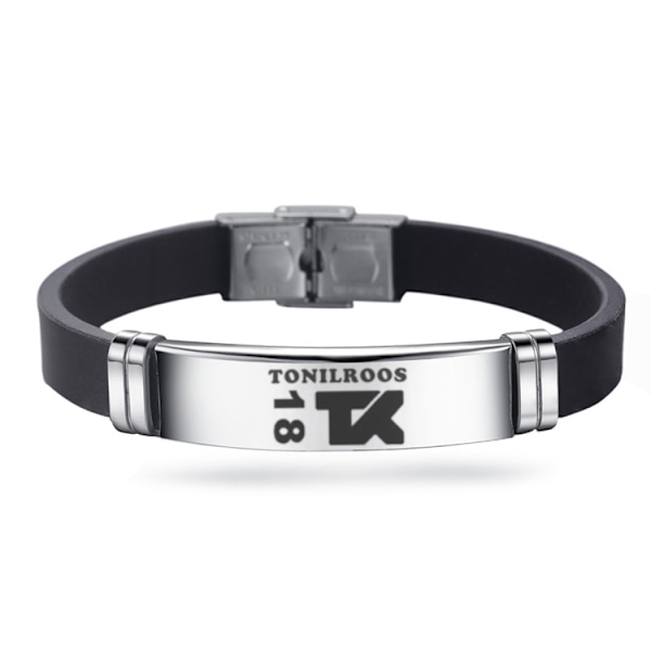 Fodboldklub Sport Silikonearmbånd Rustfrit Stål Justerbart Armbånd*2stk- Perfet-FA3- Tony Cross
