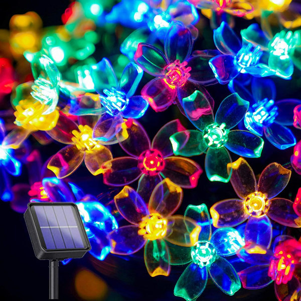 Solcelledrevne lyskæder, 23ft 8 tilstande 50 LED solcelledrevne feer