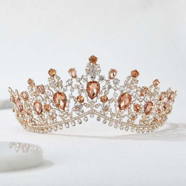 Smaragd brudekroner for kvinner, brudesmykke prinsesse tiara hode