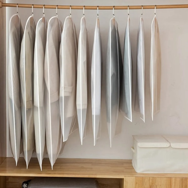 Mottavvisende klesposer, transparente klesposer med full glidelås, pustende (S: 60×80 cm)