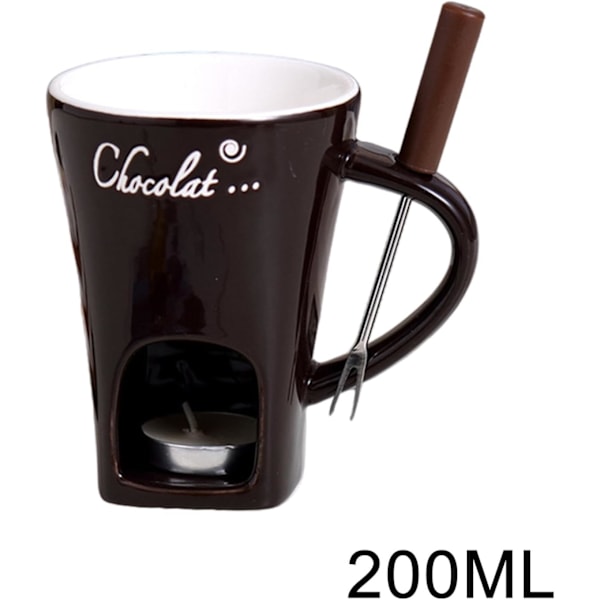 Värmeljus Fondue Set, Keramisk Smältgryta för Choklad och Dessert Coffee