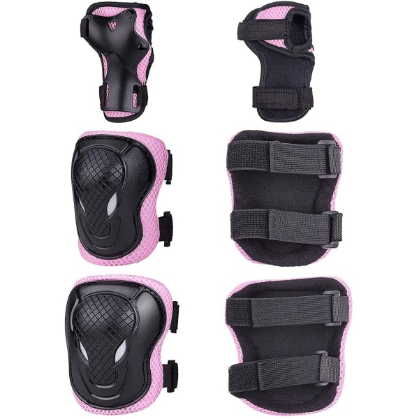 Children's Inline Wrist, Knee, and Elbow Pads, Three-Pack Pink