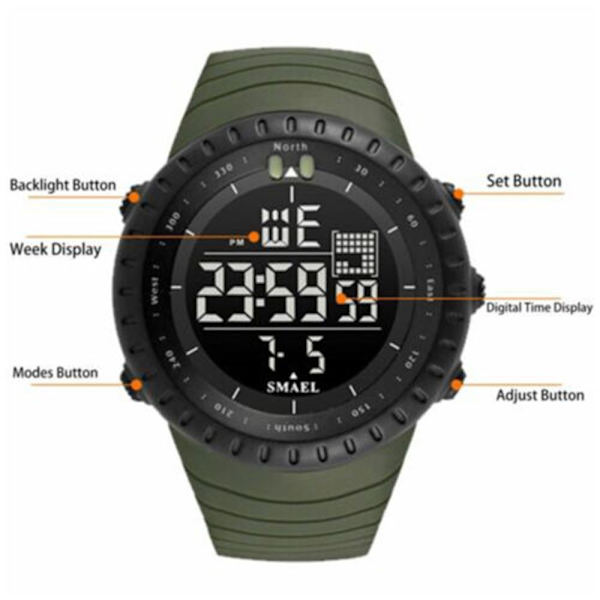 Klocka LED Digital Armband KHAKI khaki