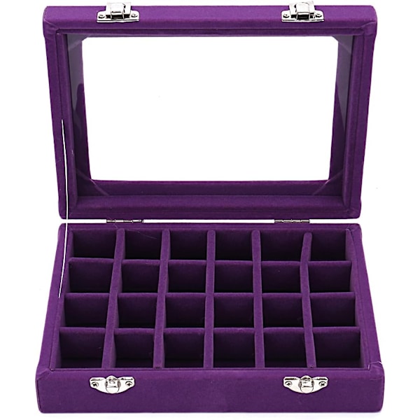 Sammetsglas smycken Ring Display Organizer Box Brickhållare