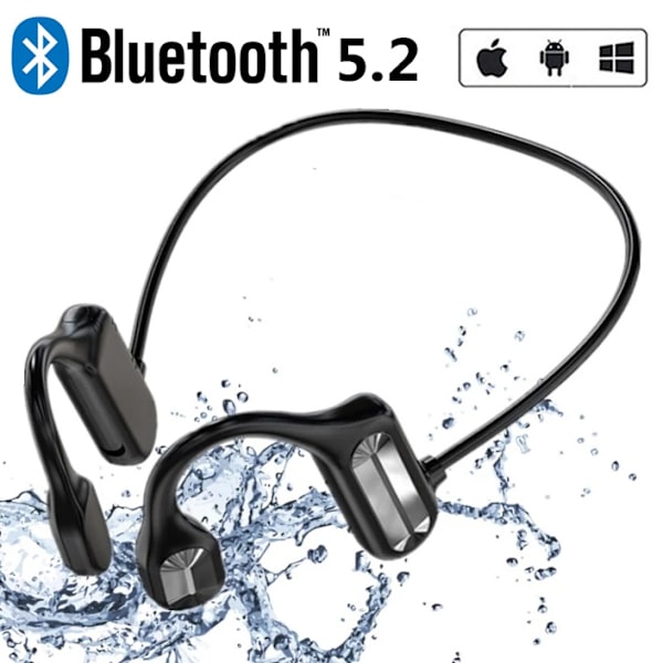 Smärtfria Open Ear Trådlösa Bluetooth Vattentäta Stereo Handsfree Bluetooth-hörlurar Black