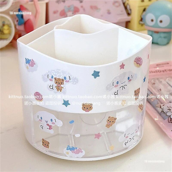 Kawaii Kuromi pyörivä kynäpidike Anime My Melody Cinnamoroll Pompompurin siveltimenpidike Pochacco järjestäjä toimistotarvikkeet Cinnamon roll