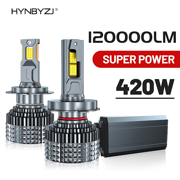-120000LM H7 LED Canbus Bilstrålkastare Super HB4 H11 H4 H1 9012 HB3 9005 9006 H8 Lampor Plug-N-Play Glödlampor 420W Billampa 9012(HIR2)