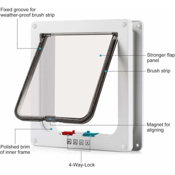 Kattelem med 4 magnetiske veje, kattelem til katte og små hunde,