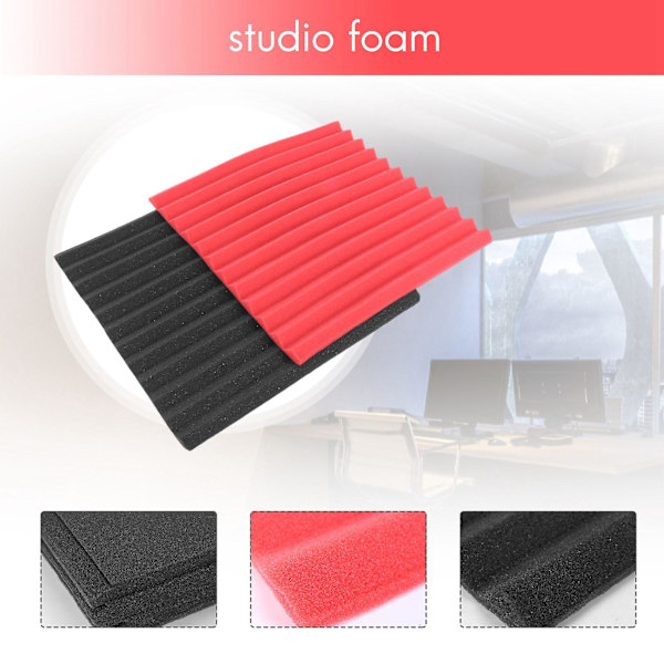 12 stk Akustikpaneler Lydisolering Skum Akustikplader Studio Skum Lyd 1 tomme X 12 tommer X 12 Inc