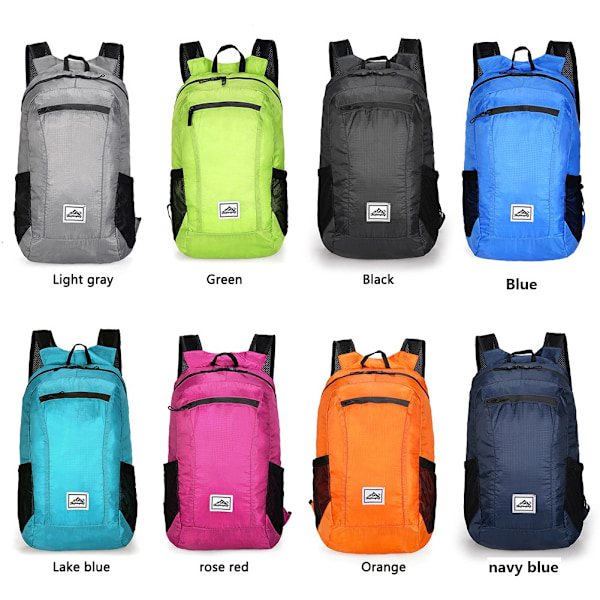 15L Utomhusryggsäck Vikbar Camping Reseväska Skolväsk navy blue