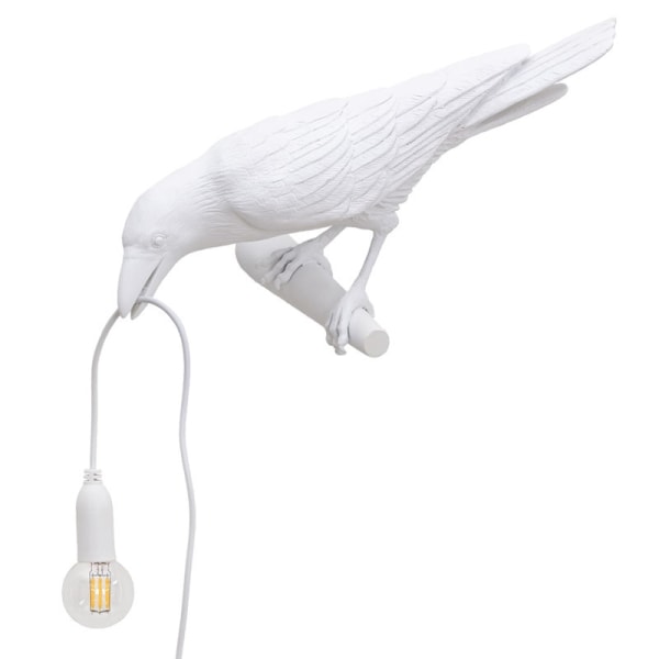 Seletti Bird Moderne Italiensk Vegglampe Svart Hvit Harpiks L-WELLNGS white right