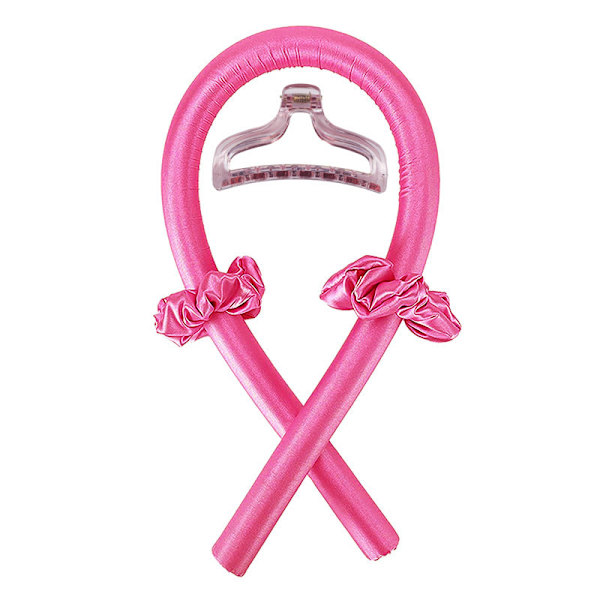 Satin Heatless Curling Set til hår, perfekte krøller, ingen skade rose red
