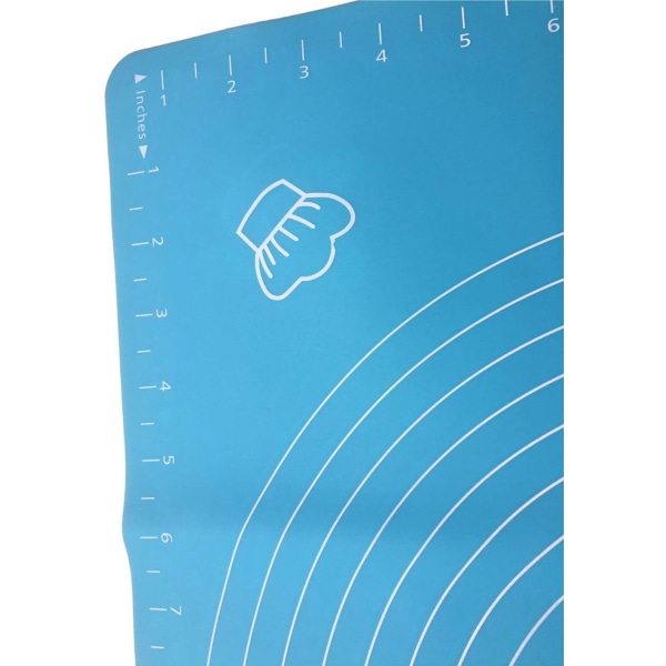 Non-slip silicone baking mat with blue measuring guide