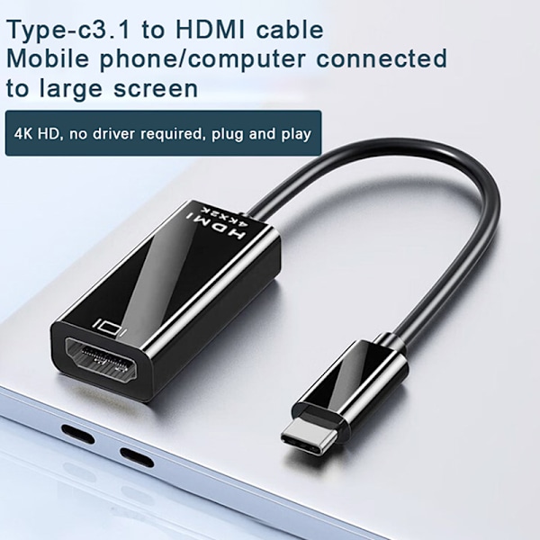 USB C - HDMI-kaapeli 4K Type C HDMI-muunnin PC:lle Kannettava TV