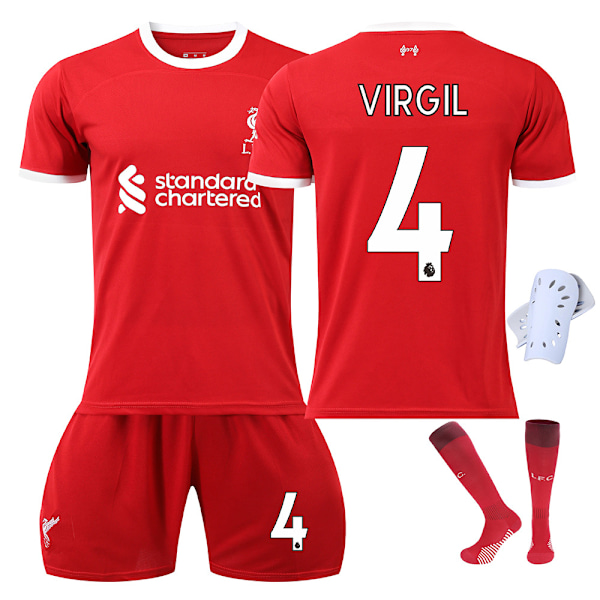 Säsongen 2023-24 Liverpool tröja nr 11 Salah 9 Firmino NO.4 VIRGIL NO.4 VIRGIL 18