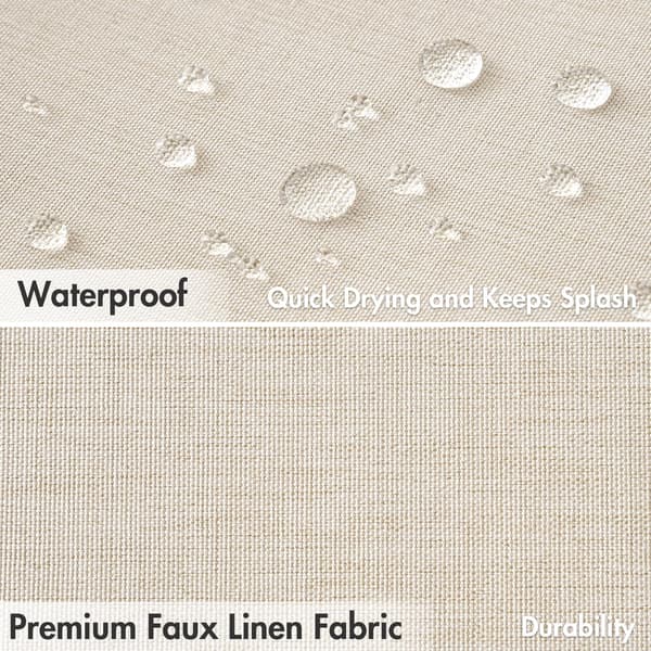 Beige texturerad duschdraperifoder med 12 metallkrokar, 72x72 tum-FA-