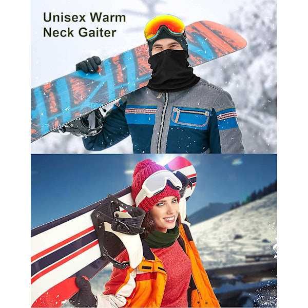 Halskaulukset 3 kpl Talvi Fleece Halskaulukset Tuulenpitävä Huivit Paksu Snood Huivit Termiset Juoksu Halskaulukset Balaclava