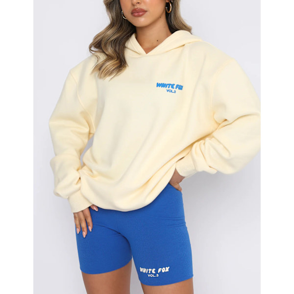 Syksyn ja Talven Uusi Neuletakkisetti Trendikäs Urheilullinen Kettu Huppari Beige Beige 2XL#