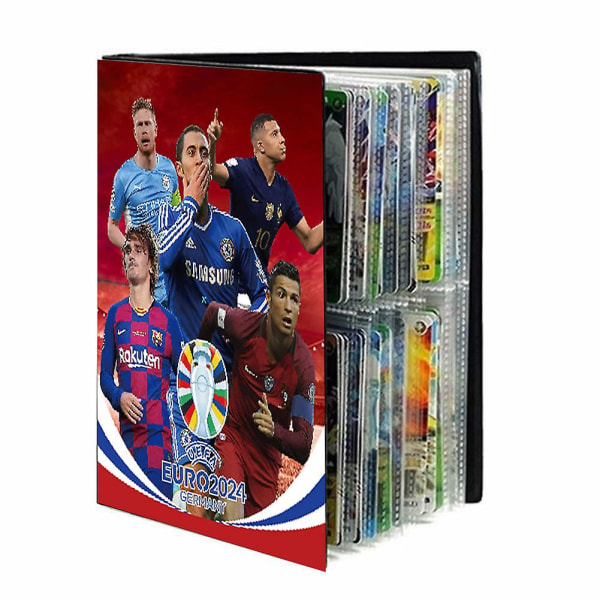 Fotbollsstjärnans kortalbum - 240st stjärnkortlåda samlingsalbum bokmapp - Red