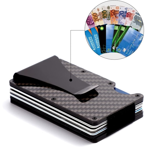 Kortholder i kulfiber RFID Sort - Julegave One size