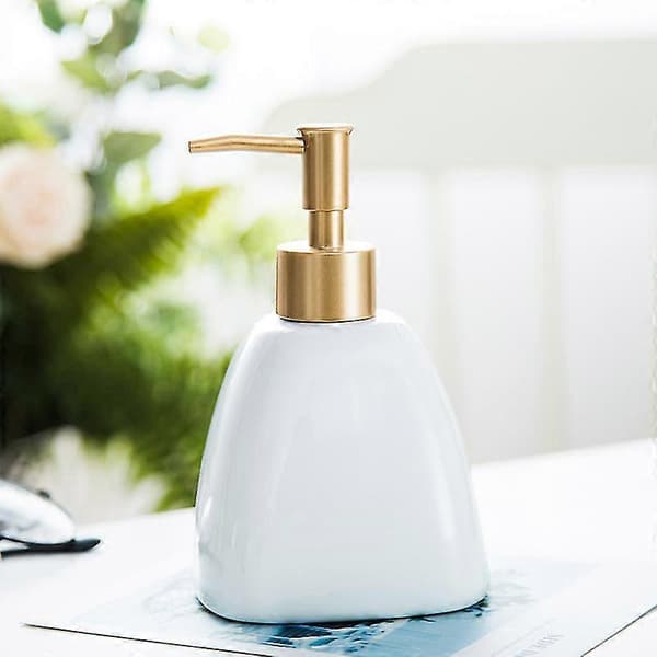 Sæbedispenser Trekant Keramik Hvid 430ML-FA-